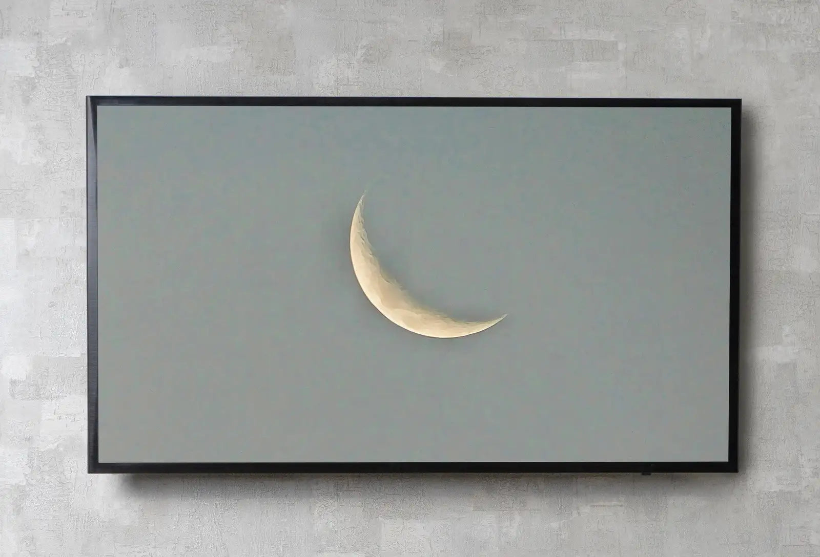 Detail view of artwork from Samsung Frame TV Art 4K Crescent Moon Celestial Wall Decor Digital Painting. Instant Download Moon Phase Wall Art for Frame TV. Art for TV. (variation 2)