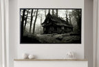 Detail view of artwork from Samsung Frame TV Art 4K Dark Creepy Abandoned Haunted House Landscape. Instant Download. Scary Frame TV Art. Art for the Samsung Frame TV. (variation 2)