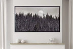 Samsung Frame TV Art 4K Dark Forest & Moon Landscape Nature Wall Art. Instant Download Forest Digital Art. Pine Trees Art for Frame TV – Frame TV  Art