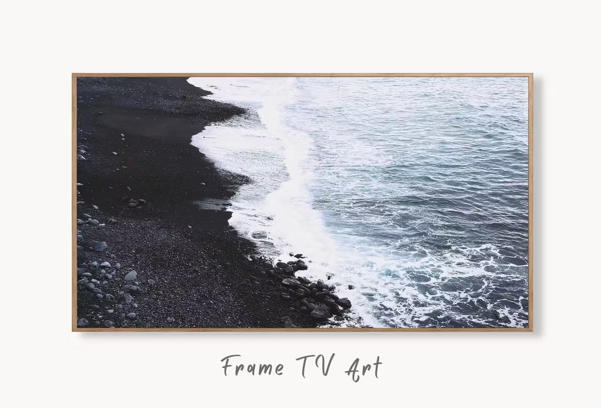 Samsung Frame TV Art 4K, Dark Sand Ocean Coastal Wall Decor. Samsung Art TV  for Samsung Frame, Beach Landscape Frame TV Art – Frame TV  Art