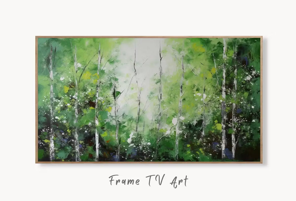 Samsung Frame TV Art 4K Dense Forest Abstract Textured Landscape Painting. Instant Download. Forest Art for Samsung Frame TV. Art for TV – Frame TV  Art