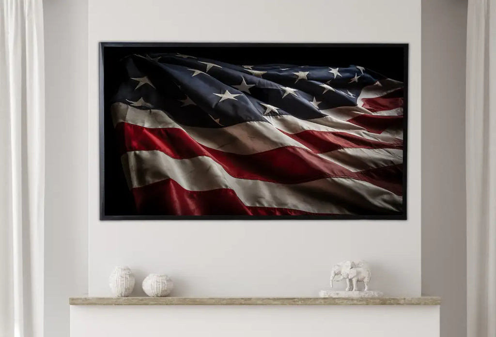Detail view of artwork from Samsung Frame TV Art 4k Distressed American Flag Art. 4th of July USA Art. Patriotic Samsung TV Art. Digital Download for Samsung Frame Tv. (variation 2)