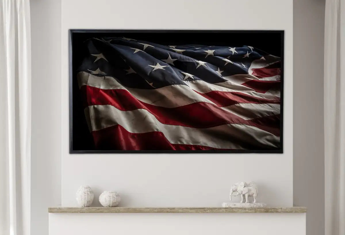Detail view of artwork from Samsung Frame TV Art 4k Distressed American Flag Art. 4th of July USA Art. Patriotic Samsung TV Art. Digital Download for Samsung Frame Tv. (variation 2)