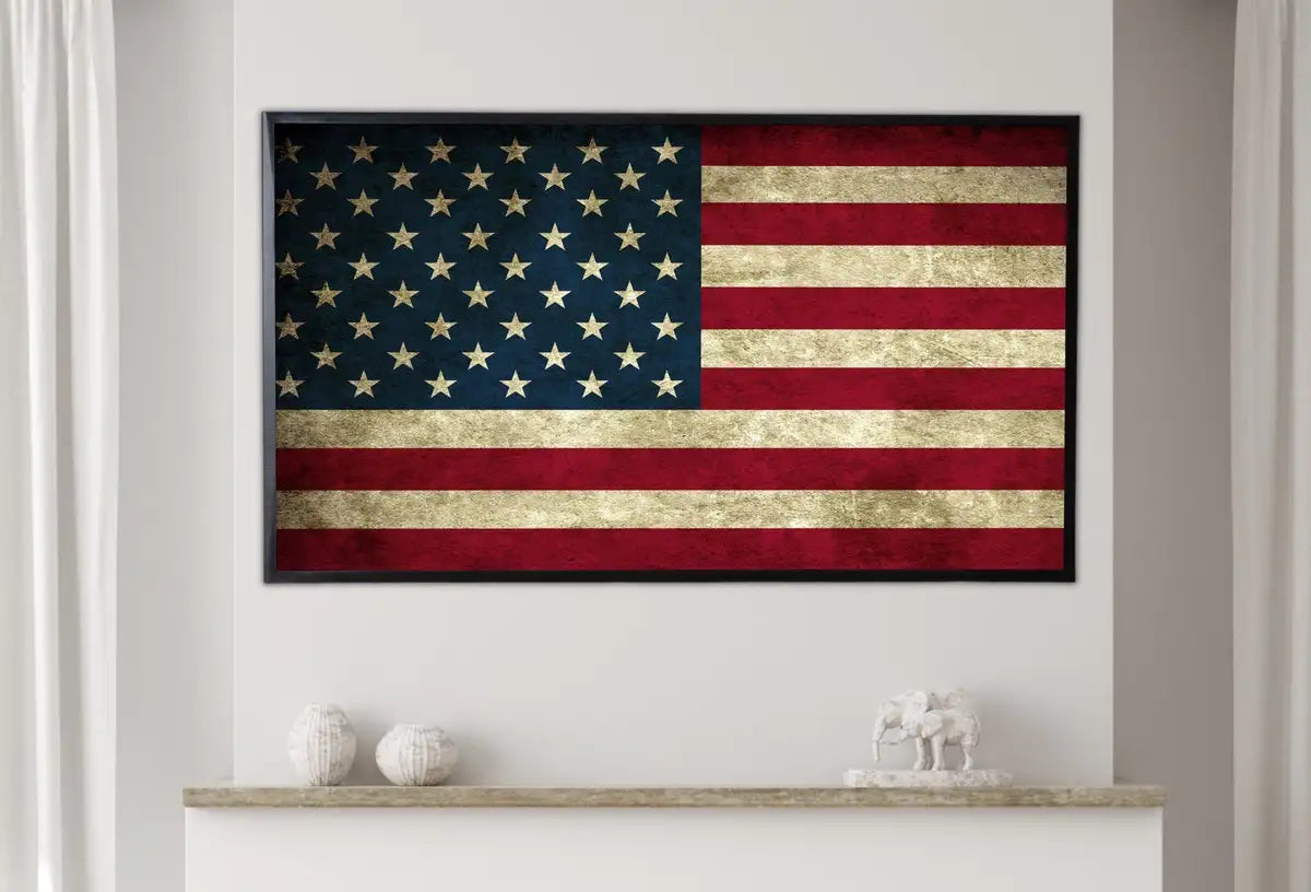 Detail view of artwork from Samsung Frame TV Art 4k Distressed American Flag Art. Digital Download. Patriotic Samsung TV Art. 4th of July USA Art for Samsung Frame Tv. (variation 2)