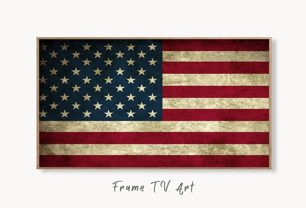 Samsung Frame TV Art 4k Distressed American Flag Art. . Patriotic Samsung TV Art. 4th of July USA Art for Samsung Frame Tv – Frame TV  Art