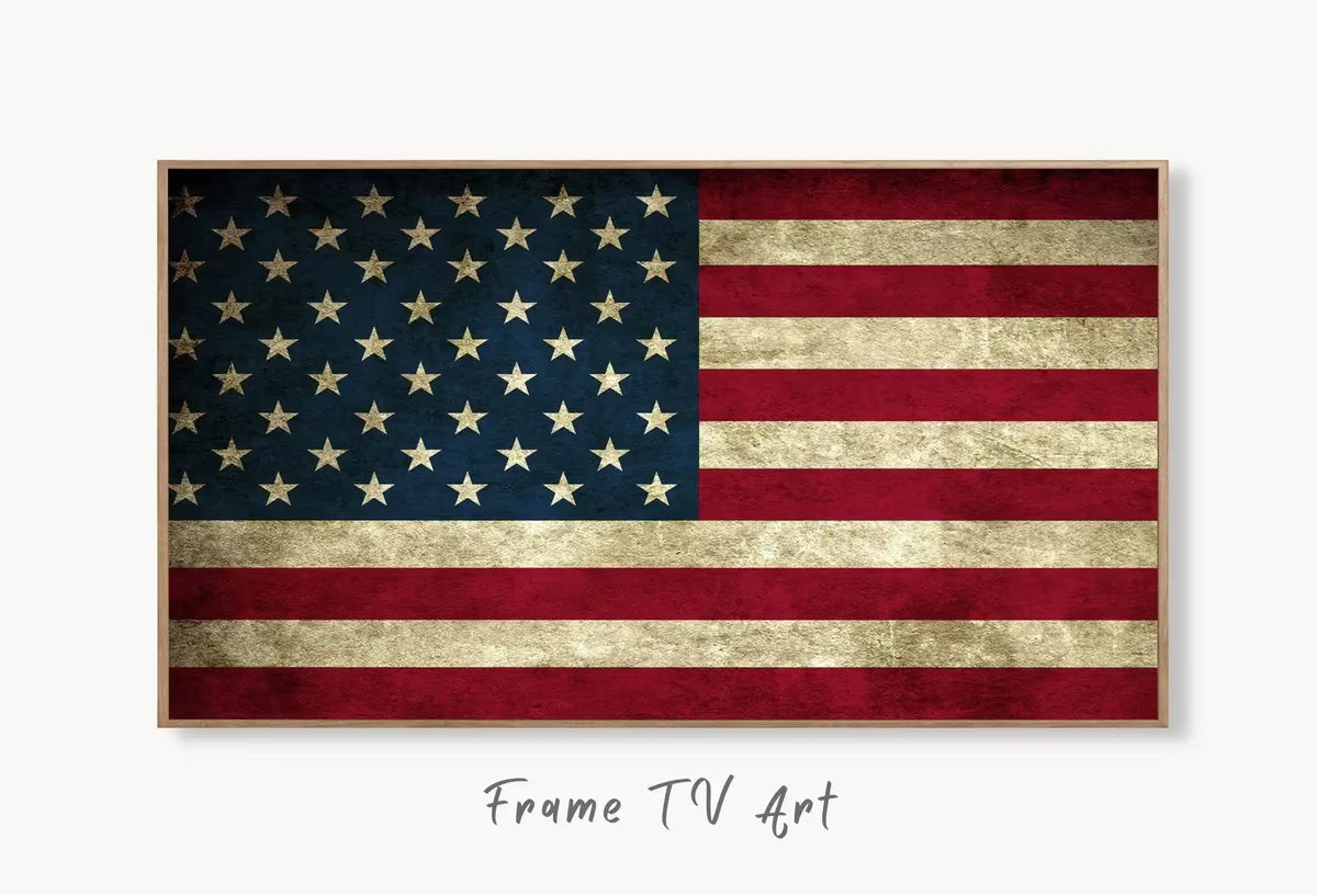 Samsung Frame TV Art 4k Distressed American Flag Art. . Patriotic Samsung TV Art. 4th of July USA Art for Samsung Frame Tv – Frame TV  Art