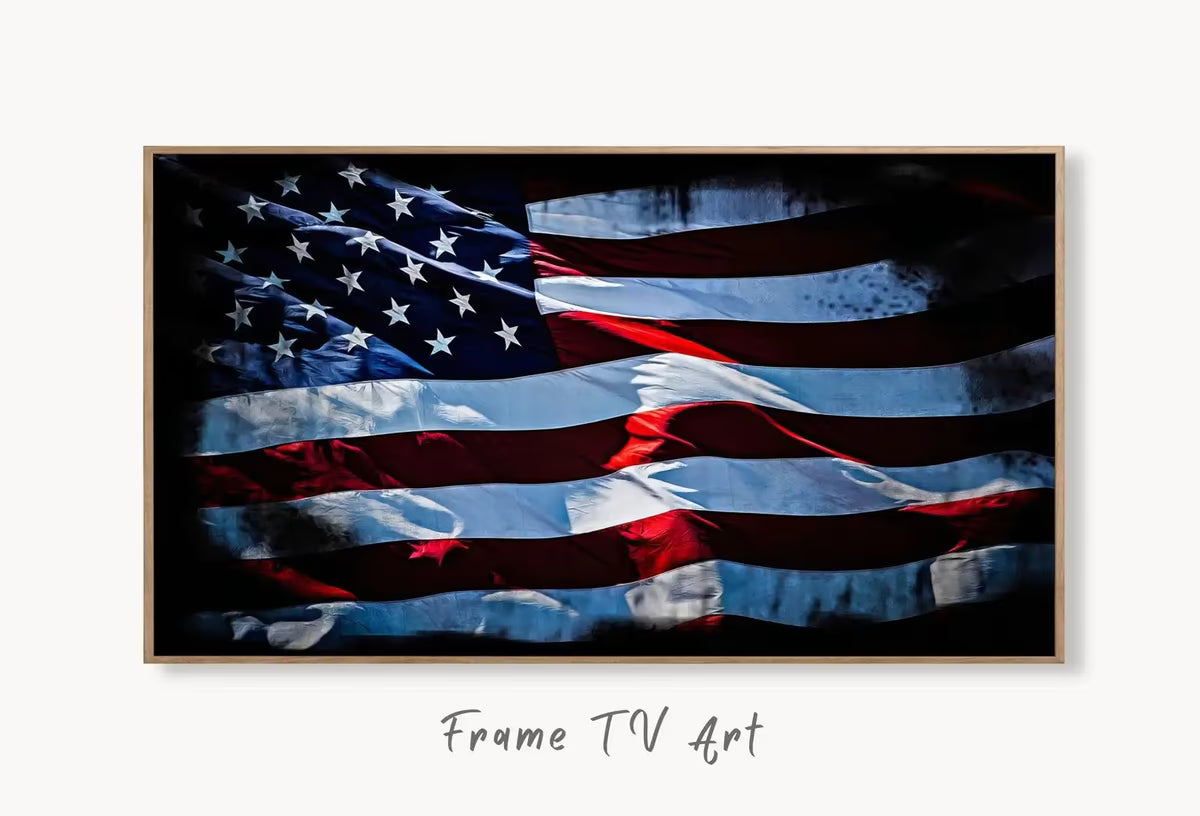 Samsung Frame TV Art 4k Distressed American Flag Art. Patriotic Samsung TV Art.  4th of July USA Art for Samsung Frame Tv – Frame TV  Art