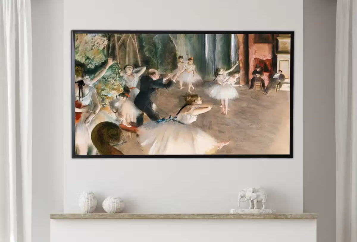 Samsung Frame TV Art 4K Edgar Degas Rehearsal Onstage Famous Ballet Painting. Antique Classic Ballerina Wall Art for Frame TV. Downloadable – Frame TV  Art