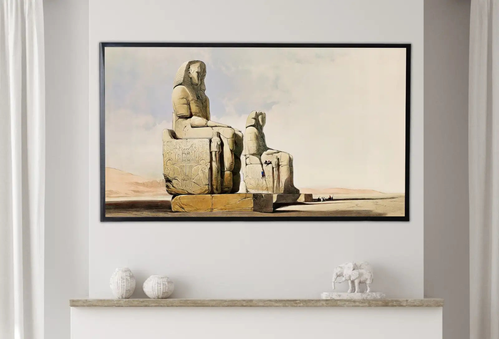 Second included artwork preview from Samsung Frame TV Art 4K Egyptian Statues in Thebes Ancient Egypt Wall Art. Instant Download Antique Vintage Egyptian Art for Frame TV featuring various scenes.