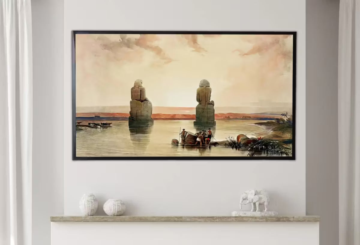 Samsung Frame TV Art 4K Egyptian Statues of Memnon at Thebes Egypt Wall Art. Instant Download Antique Vintage Egyptian Art for Frame TV – Frame TV  Art