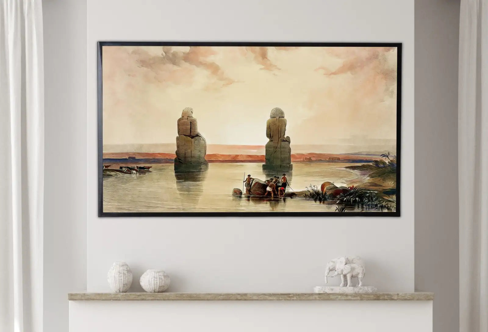 Second included artwork preview from Samsung Frame TV Art 4K Egyptian Statues of Memnon at Thebes Egypt Wall Art. Instant Download Antique Vintage Egyptian Art for Frame TV featuring various scenes.