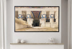 Detail view of artwork from Samsung Frame TV Art 4K Egyptian Temple Exterior Wall Art. Instant Download Vintage Egyptian Mythology Architecture Art for Frame TV. (variation 2)