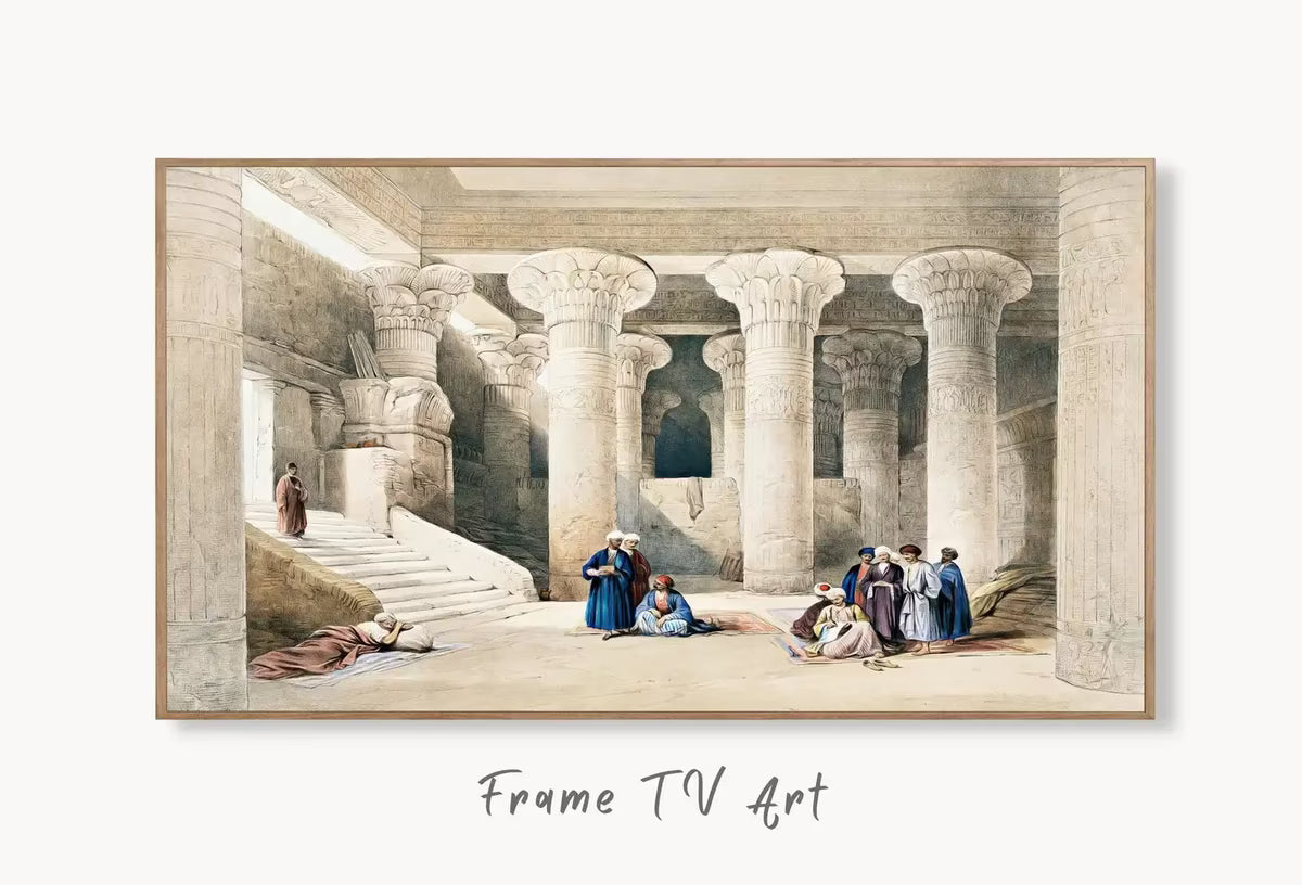 Samsung Frame TV Art 4K Egyptian Temple Interior Wall Art. Instant Download Vintage Egyptian Mythology Architecture Art for Frame TV – Frame TV  Art