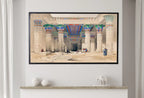 Detail view of artwork from Samsung Frame TV Art 4K Egyptian Temple of Philae Mythology Wall Art. Instant Download Vintage Egyptian Architecture Art for Frame TV. (variation 2)