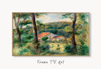 Samsung Frame TV Art 4K Environs of Briey by Auguste Renoir. Famous Antique Oil Painting. Landscape Vintage Impressionist Art for Frame TV displayed on Samsung Frame TV on a living room wall.
