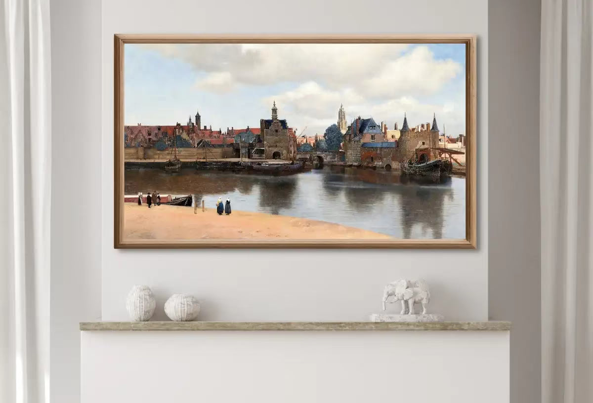 Samsung Frame TV Art 4K European Landscape Vintage City Oil Painting. Instant Download Rustic European Village Landscape for the Frame TV – Frame TV  Art