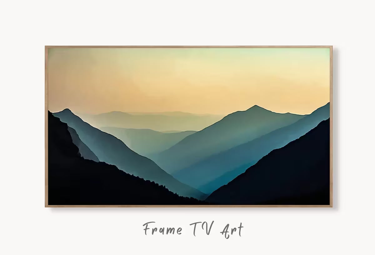 Samsung Frame TV Art 4k Evening in the Mountains Abstract Landscape. Evening Art Samsung TV  for Samsung Frame, Frame TV Art – Frame TV  Art