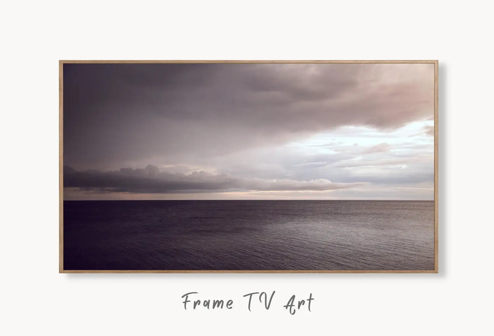 Samsung Frame TV Art 4k Evening Landscape w/ Clouds. Evening Sky Photgraphy Samsung TV Art. Digital Download for Samsung Frame. Frame TV Art displayed on Samsung Frame TV on a living room wall.