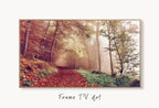 Samsung Frame TV Art 4K Fall Forest Foggy Trail Autumn Landscape Digital Painting. Instant Download Art for the Samsung Frame TV. Art for TV – Frame TV  Art