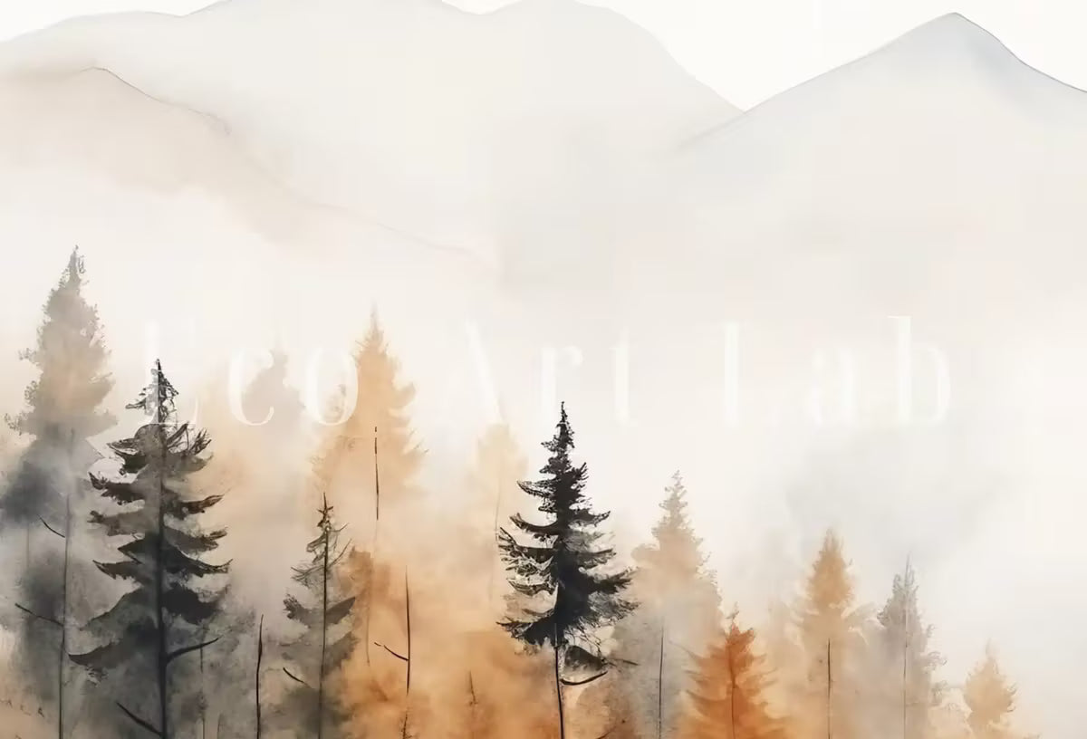 Samsung Frame TV Art 4K Fall Forest Watercolor Landscape Painting. Instant Download. Minimalist Autumn Art for Frame TV. Nature Art for TV – Frame TV  Art