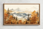 Samsung Frame TV Art 4K Fall Mountain Forest Landscape Painting. Instant Download. Autumn Forest Art for Samsung Frame TV. Art for TV – Frame TV  Art