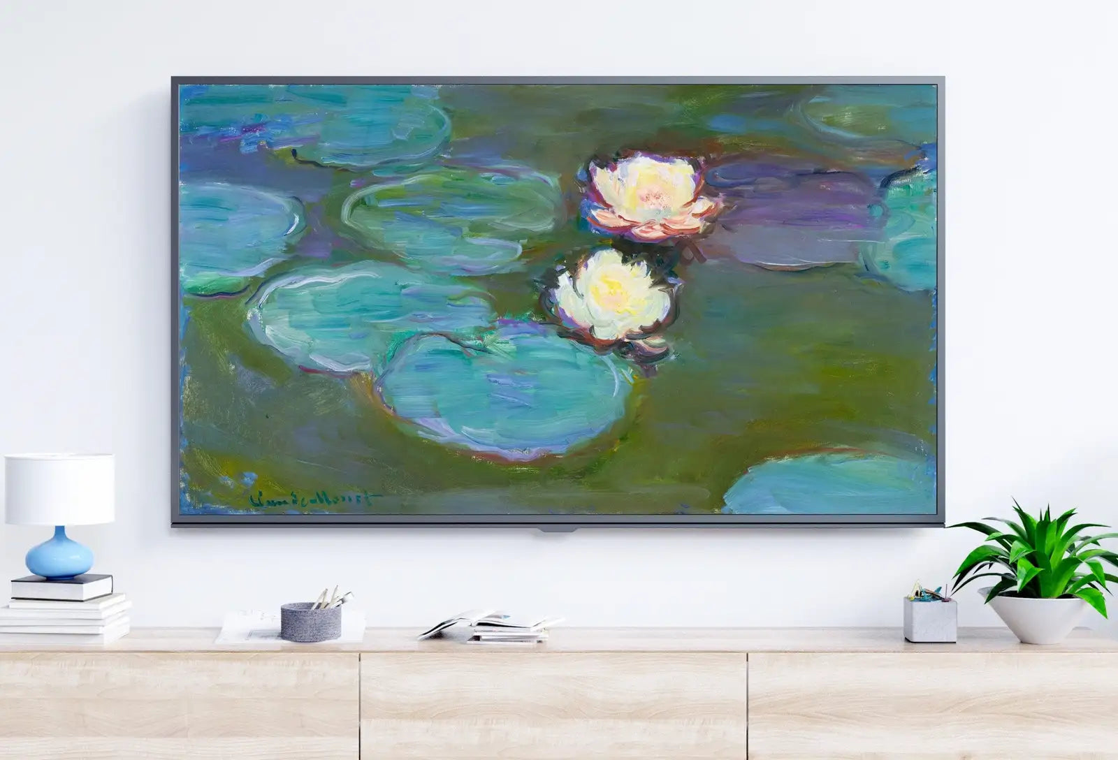 Included artwork preview showing first selection of artworks from Samsung Frame TV Art 4K Famous Claude Monet Painting. Instant Download Botanical Wall Art for the Frame TV. Vintage Wall Art. Monet Art.