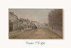 Samsung Frame TV Art 4K Famous Claude Monet Painting. Instant Download Boulevard Héloise Monet Art for the Frame TV. Vintage Wall Art displayed on Samsung Frame TV on a living room wall.