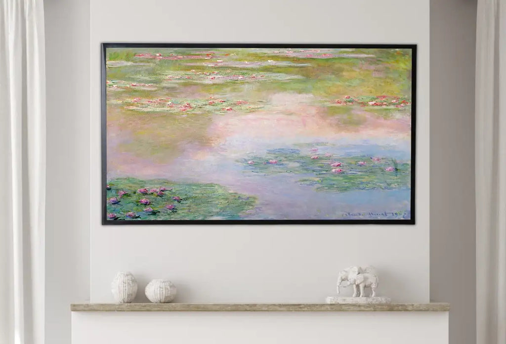 Detail view of artwork from Samsung Frame TV Art 4K Famous Claude Monet Water Lilies Painting. Instant Download. Botanical Wall Art for Frame TV. Vintage Wall Art. (variation 2)