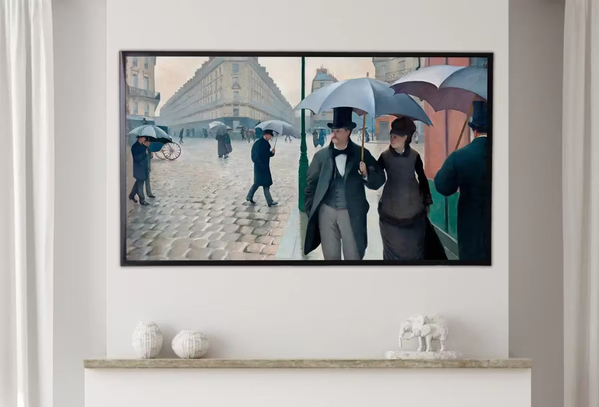Samsung Frame TV Art 4K Famous Paris Street Rainy Day Painting by Gustave Caillebotte. Instant Download Art for Frame TV. Vintage Wall Art – Frame TV  Art