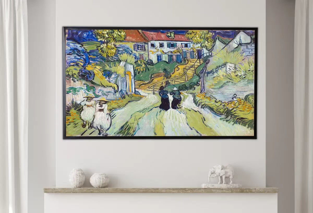 Samsung Frame TV Art 4K Famous Stairway at Auvers Painting by Vincent van Gogh. Instant Download van Gogh Art for Frame TV. Vintage Wall Art – Frame TV  Art