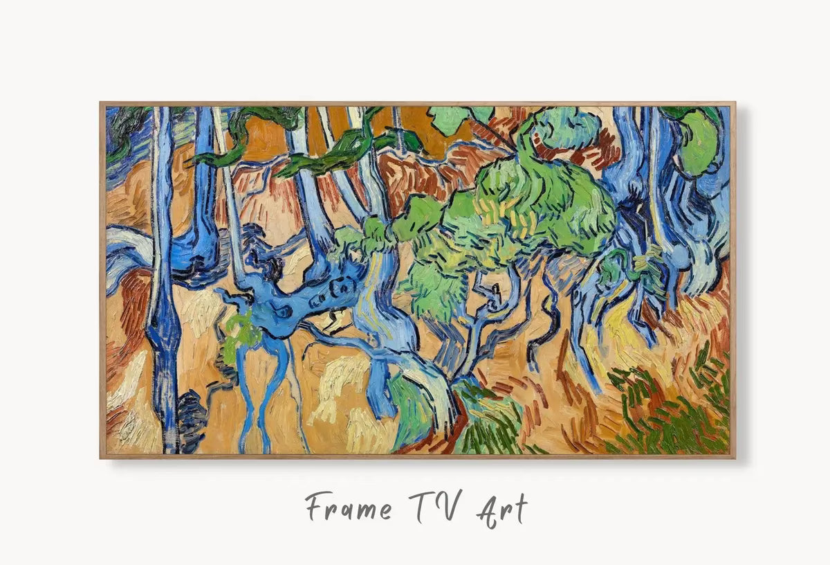 Samsung Frame TV Art 4K Famous Tree Roots Painting by Vincent van Gogh. Instant Download van Gogh Nature Art for Frame TV Vintage Wall Art – Frame TV  Art