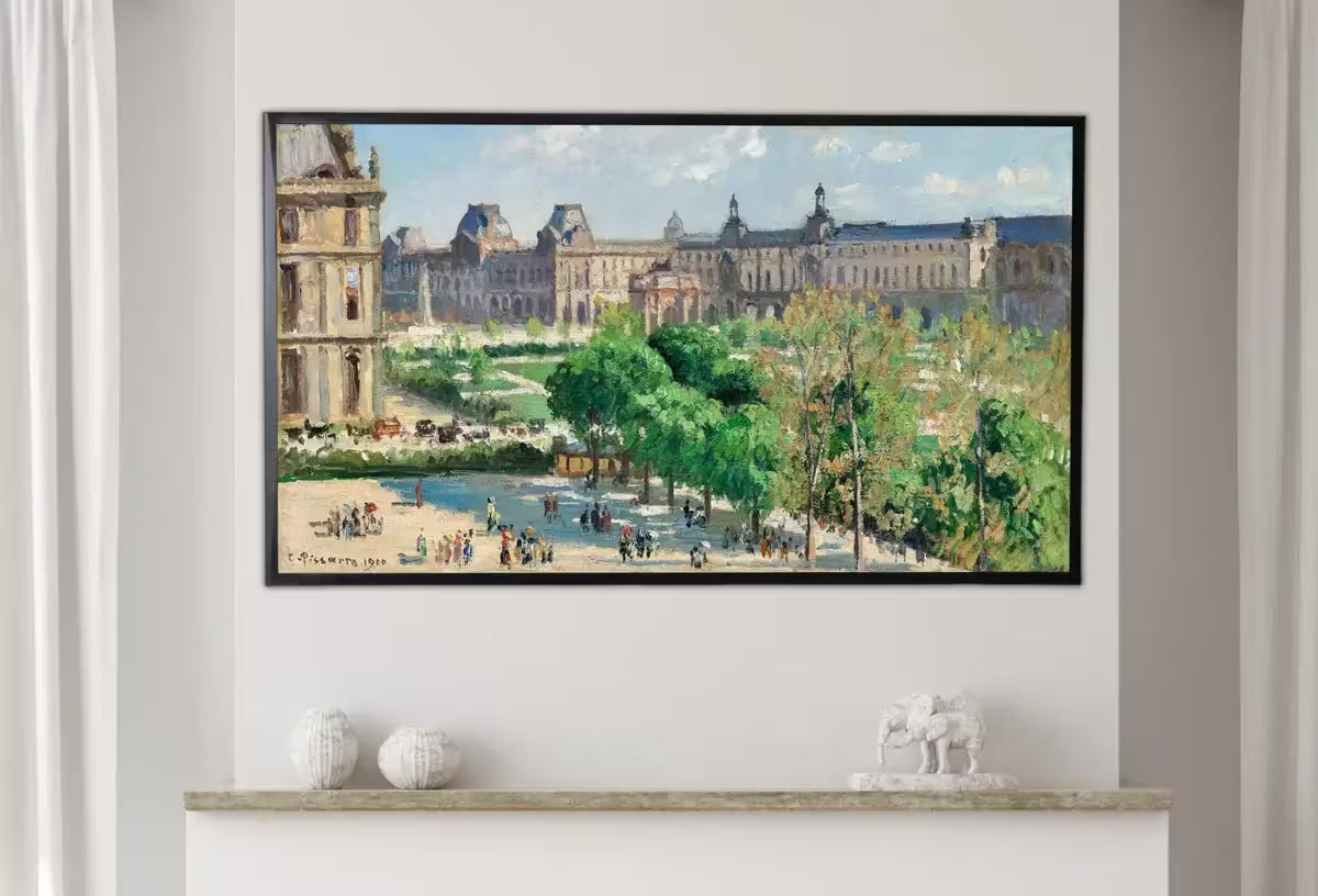 Samsung Frame TV Art 4K Famous View Place du Carrousel in Paris Vintage Landscape Oil Painting. Instant Download Art for Frame TV Art for Tv – Frame TV  Art