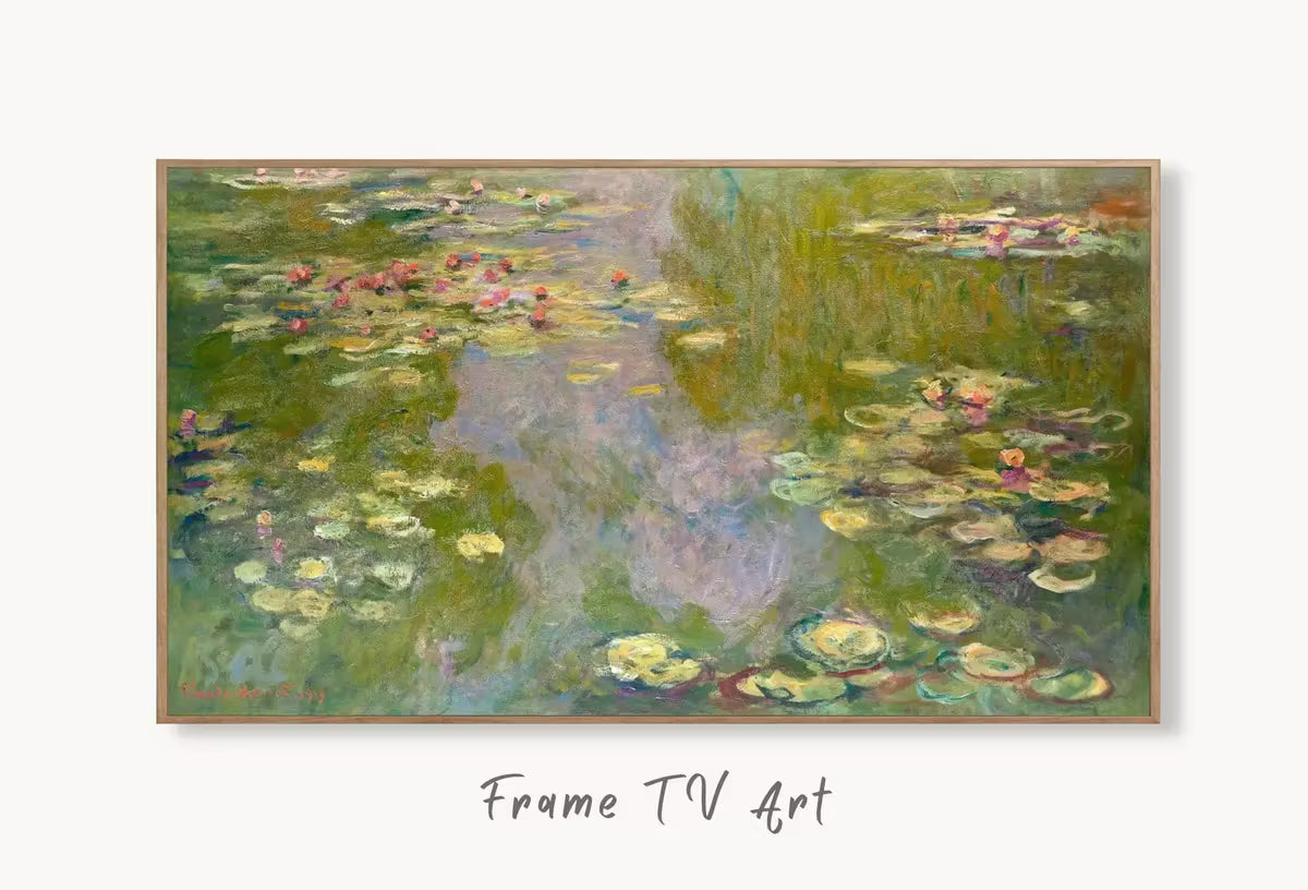 Samsung Frame TV Art 4K Famous Water Lilies Claude Monet Painting. Instant Download Botanical Wall Art for the Frame TV. Vintage Wall Art – Frame TV  Art