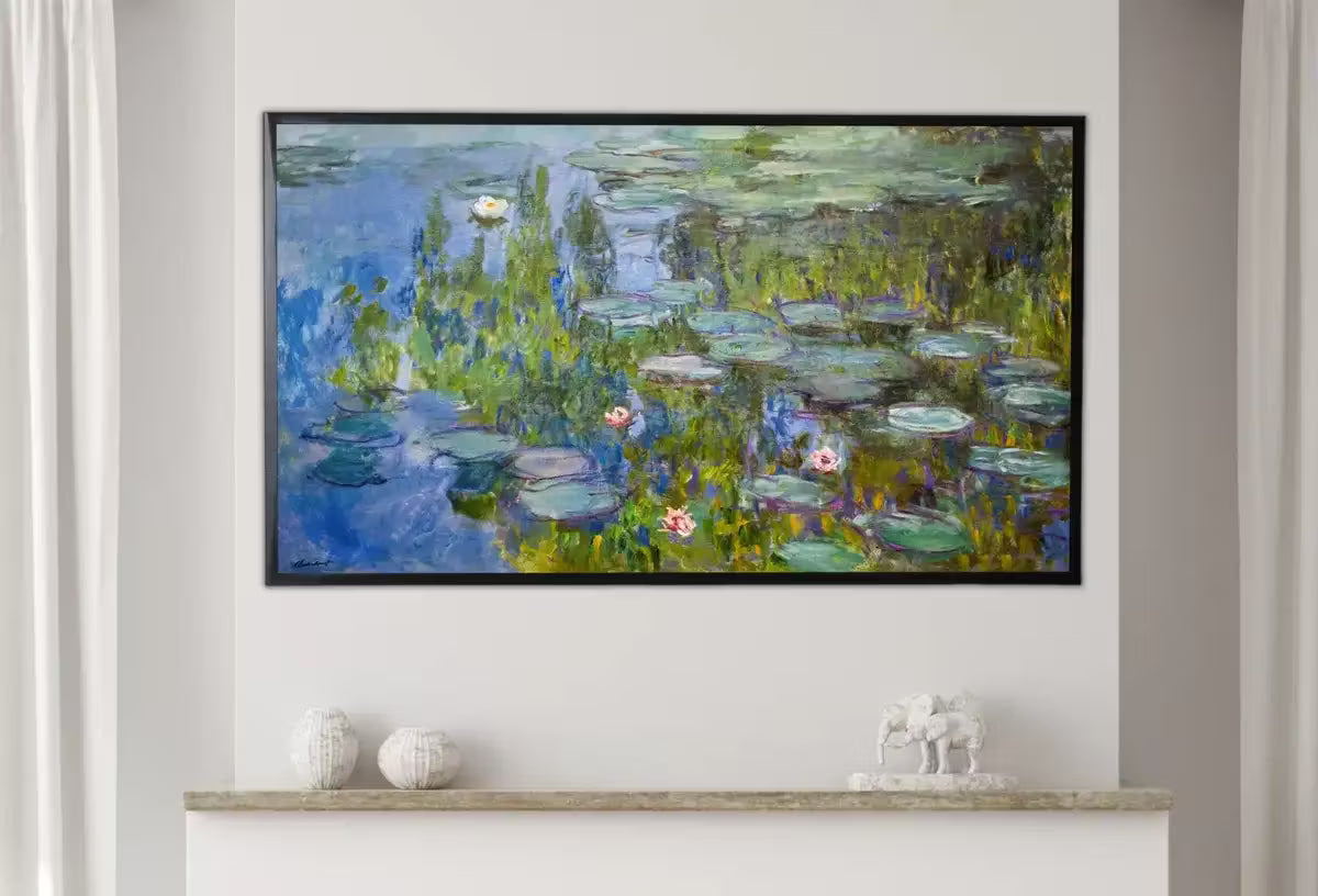 Samsung Frame TV Art 4K Famous Water Lilies Painting by Claude Monet. Instant Download Botanical Wall Art for the Frame TV. Vintage Wall Art – Frame TV  Art
