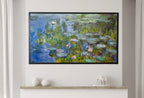 Detail view of artwork from Samsung Frame TV Art 4K Famous Water Lilies Painting by Claude Monet. Instant Download Botanical Wall Art for the Frame TV. Vintage Wall Art. (variation 2)