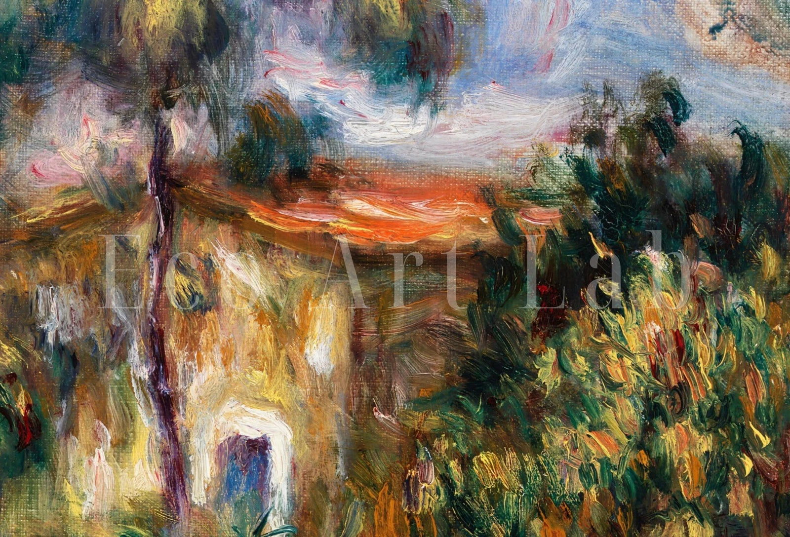 Included artwork preview showing first selection of artworks from Samsung Frame TV Art 4K "Farmhouse" by Auguste Renoir. Famous Antique Oil Painting. Vintage Landscape. Impressionist Fine Art for Frame TV.
