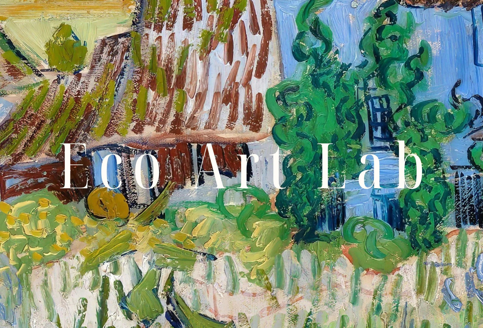 Detail view of artwork from Samsung Frame TV Art 4K Farms near Auvers Famous Painting by Vincent van Gogh. Instant Download van Gogh Art for the Frame TV. Vintage Decor. (variation 1)