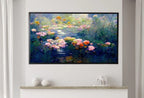 Samsung Frame TV Art 4K Flowers & Pond Monet Inspired Digital Painting. Instant Download Landscape Wall Art for Frame TV. Botanical Wall Art – Frame TV  Art