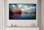 Samsung Frame TV Art 4K Flowers River & Clouds Monet Inspired Digital Painting. Instant Download Landscape Art for Frame TV. Botanical Art – Frame TV Digital Download Art – Digital Download