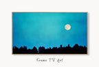Samsung Frame TV Art 4K Forest & Full Moon Landscape Nature Wall Art. Instant Download Forest Digital Art. Trees Nature Art for Frame TV – Frame TV Digital Download Art – Digital Download
