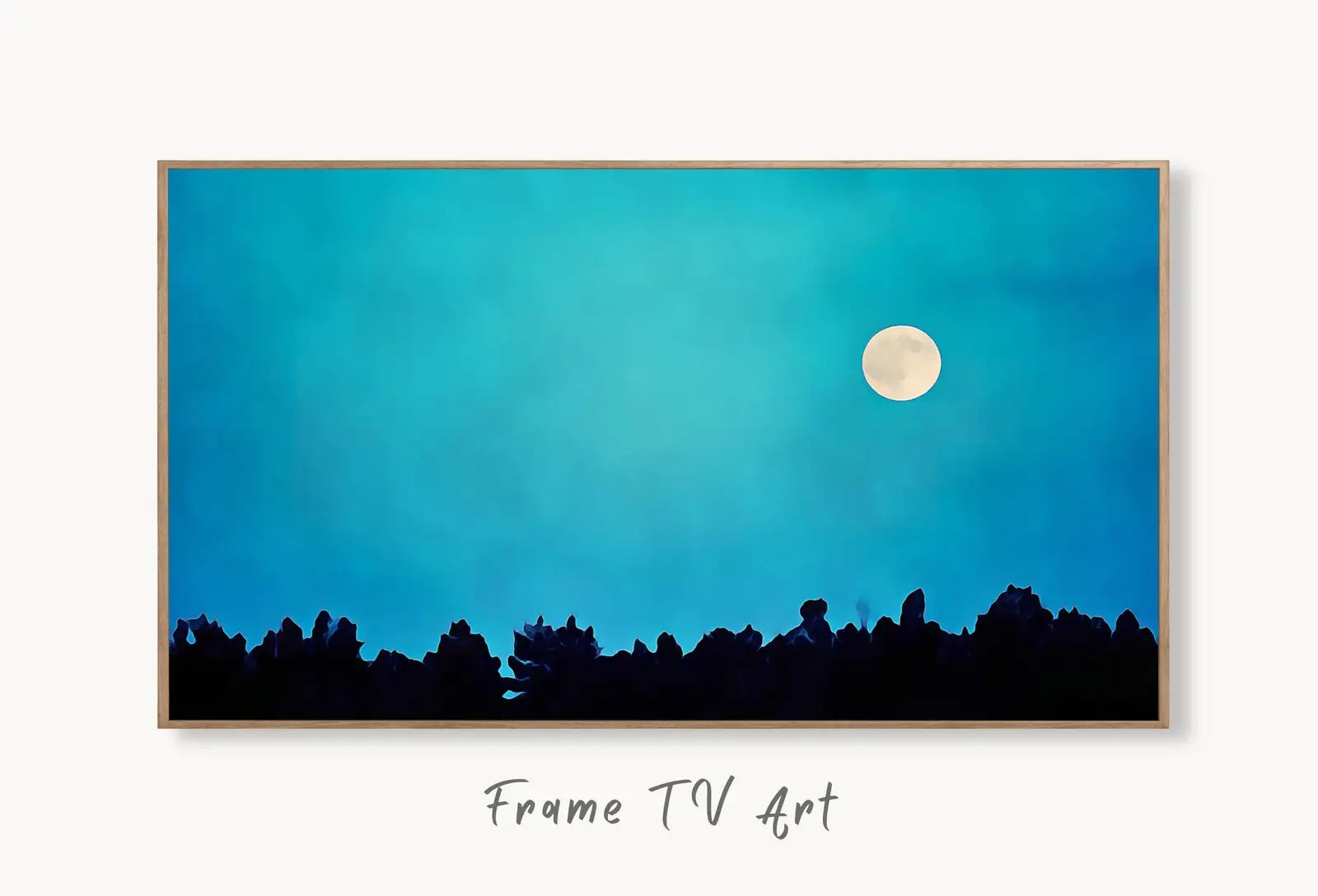 Samsung Frame TV Art 4K Forest & Full Moon Landscape Nature Wall Art. Instant Download Forest Digital Art. Trees Nature Art for Frame TV – Frame TV Digital Download Art – Digital Download