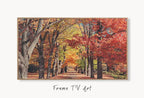Samsung Frame TV Art 4K Forest Trail in Autumn Landscape Digital Painting. Instant Download Fall Art for the Samsung Frame TV. Art for TV – Frame TV  Art