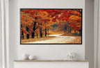 Detail view of artwork from Samsung Frame TV Art 4K Forest Trail in the Fall Landscape Digital Painting. Instant Download Autumn Art for Samsung Frame TV. Art for TV #4. (variation 2)