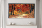 Art pour Frame TV 4K, sentier forestier à l’automne. Téléchargement instantané d’art d’automne pour The Frame TV