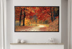 Samsung Frame TV Art 4K Forest Trail in the Fall Landscape Digital Painting. Instant Download Fall Art for the Samsung Frame TV. Art for TV – Frame TV  Art