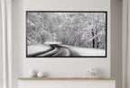 Samsung Frame TV Art 4K Forest Trail in the Winter Landscape Digital Painting. Instant Download Snow Art for Samsung Frame TV. Art for TV – Frame TV  Art