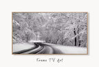 Samsung Frame TV Art 4K Forest Trail in the Winter Landscape Digital Painting. Instant Download Snow Art for Samsung Frame TV. Art for TV – Frame TV  Art