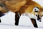 Samsung Frame TV Art 4K Fox Walking in Snow Digital Painting. Instant Download. Fox Wall Art for the Samsung Frame TV. Red Fox Art for TV – Frame TV  Art