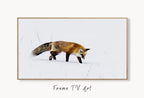 Samsung Frame TV Art 4K Fox Walking in Snow Digital Painting. Instant Download. Fox Wall Art for the Samsung Frame TV. Red Fox Art for TV – Frame TV  Art