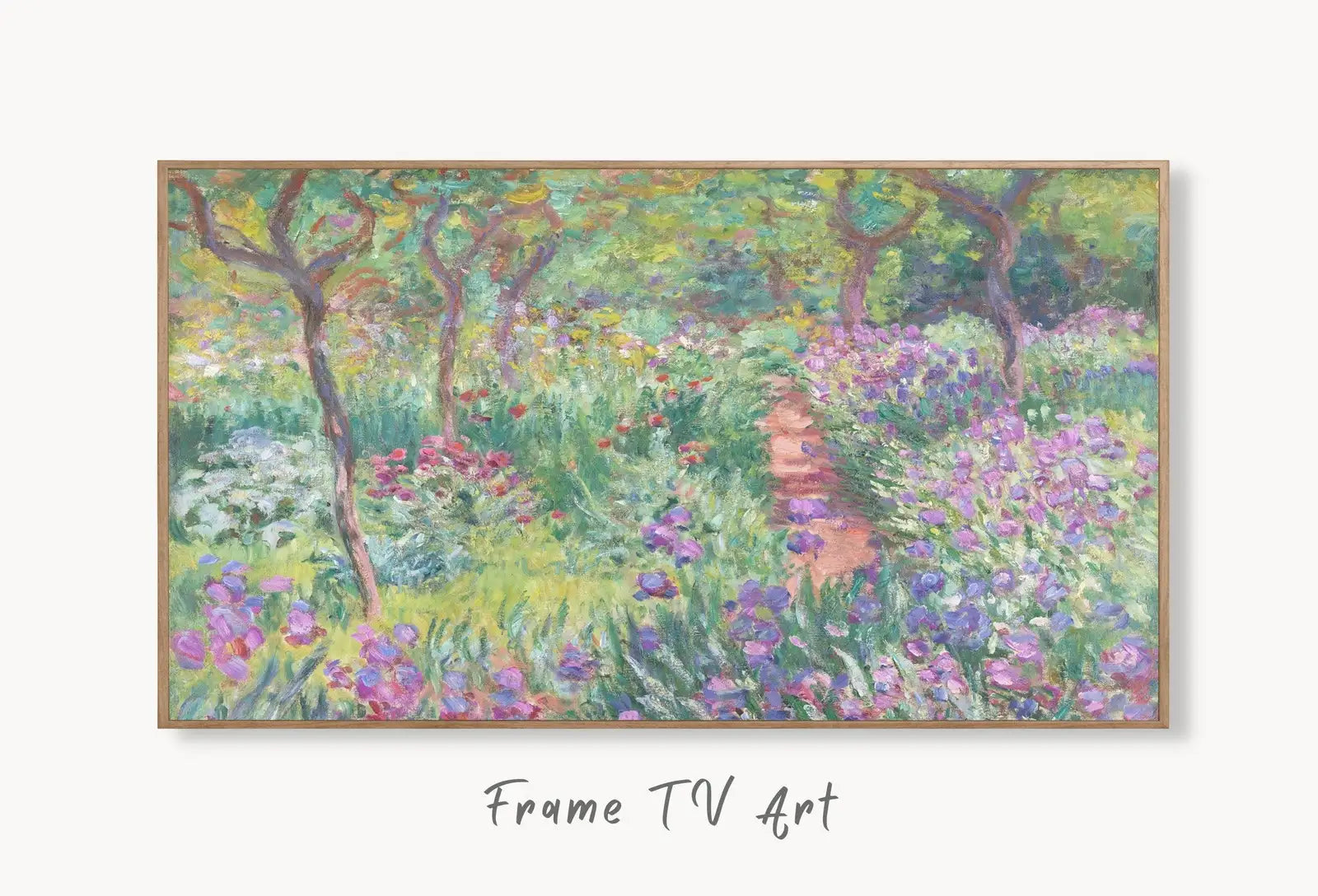 Samsung Frame TV Art 4K Garden with Irises Famous Claude Monet Painting. Instant Download Landscape Wall Art for Frame TV. Vintage Wall Art – Frame TV Digital Download Art – Digital Download